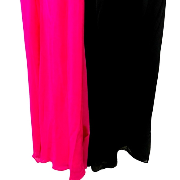 Faviana Couture #6710 Black Pink Sequin Chiffon Sheath Gown Size 8 New with tag - Picture 12 of 15